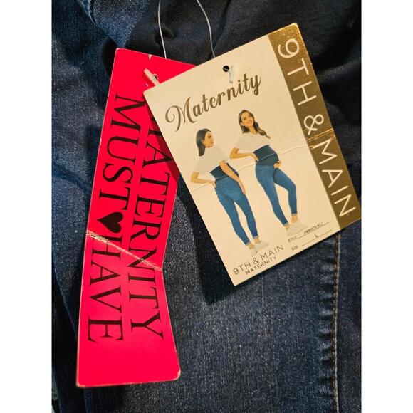 BNWT NEW Woman's 9TH & Main Curvy Jeans Maternity Blue Denim Pants Size Large - Picture 4 of 11